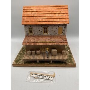 Vintage Handmade‎ Miniature Ho Scale Farmhouse Building "Lonsberrys Chemicals"